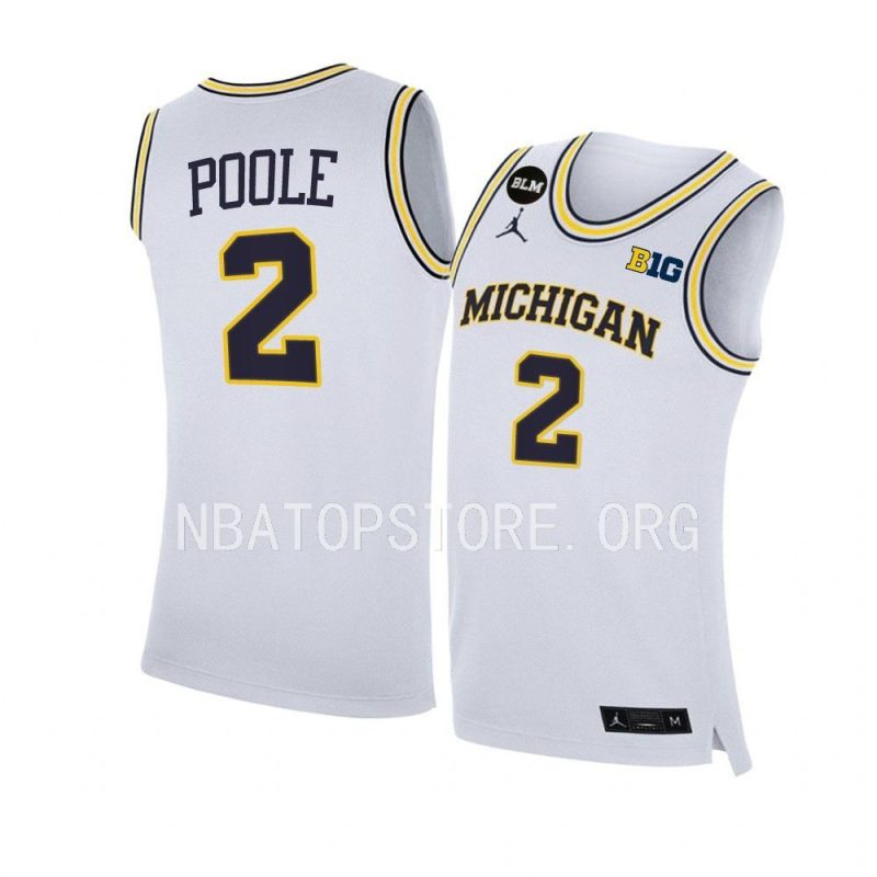 jordan poole jersey college basketball white