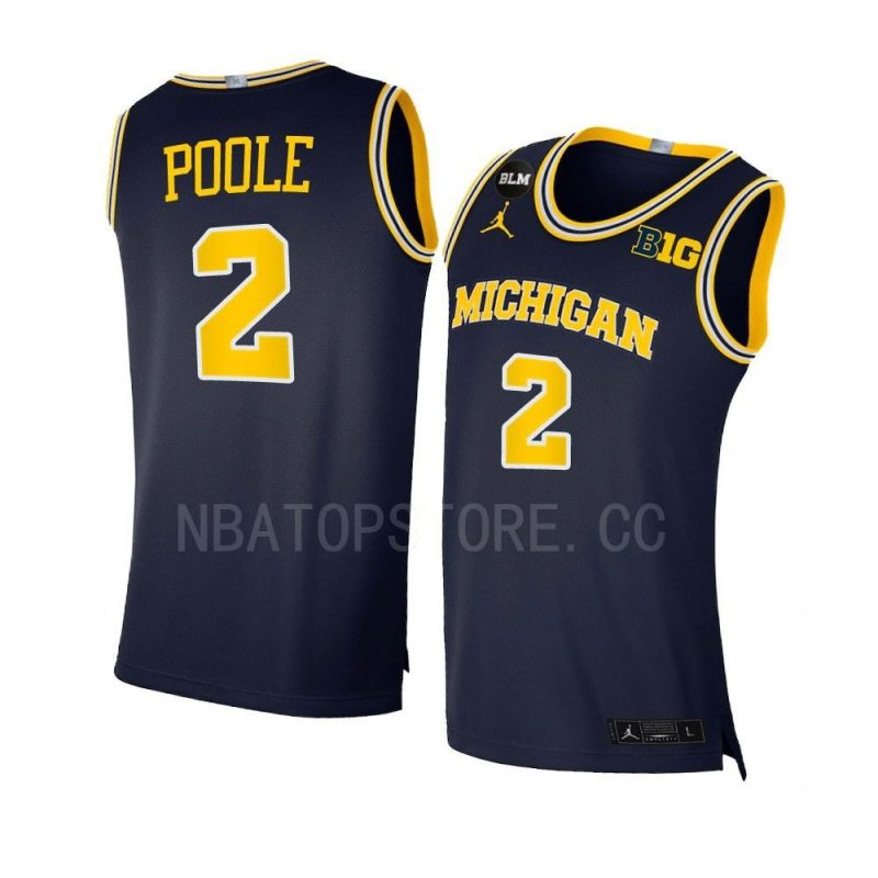 jordan poole limited jersey college basketball navy