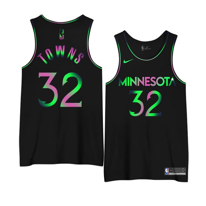 karl anthony towns black 2020 21 city edition 3.0 jersey