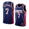 kevin durant throwback 90s wordmark jersey city edition navy 2021 22