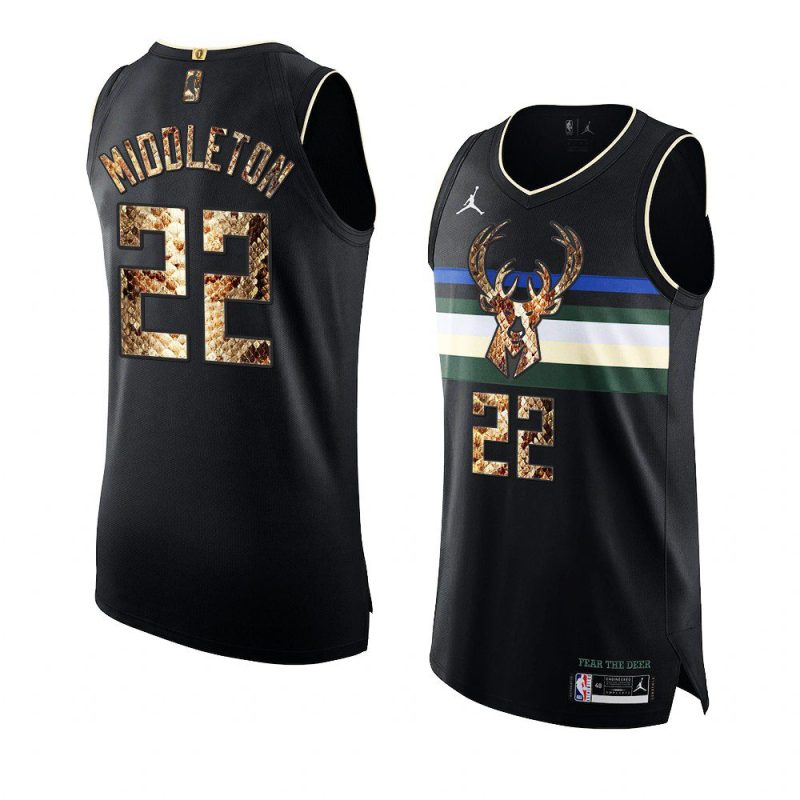 khris middleton 2021 exclusive edition jersey authentic python skin black