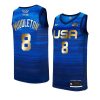 khris middleton 4 consecutive gold medal jersey tokyo olympics champions blue 2021