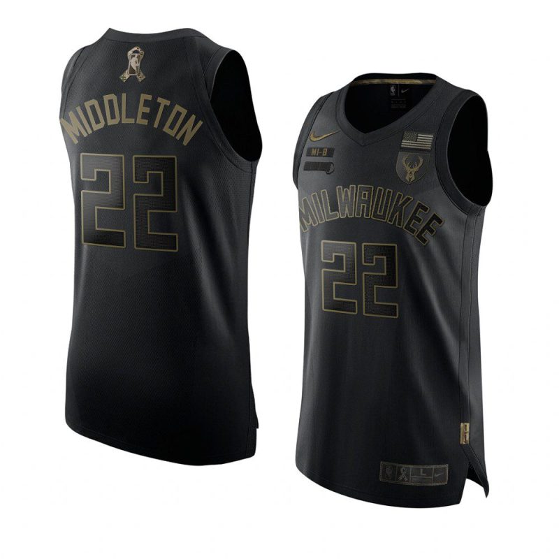 khris middleton jersey 2020 salute to service black authentic