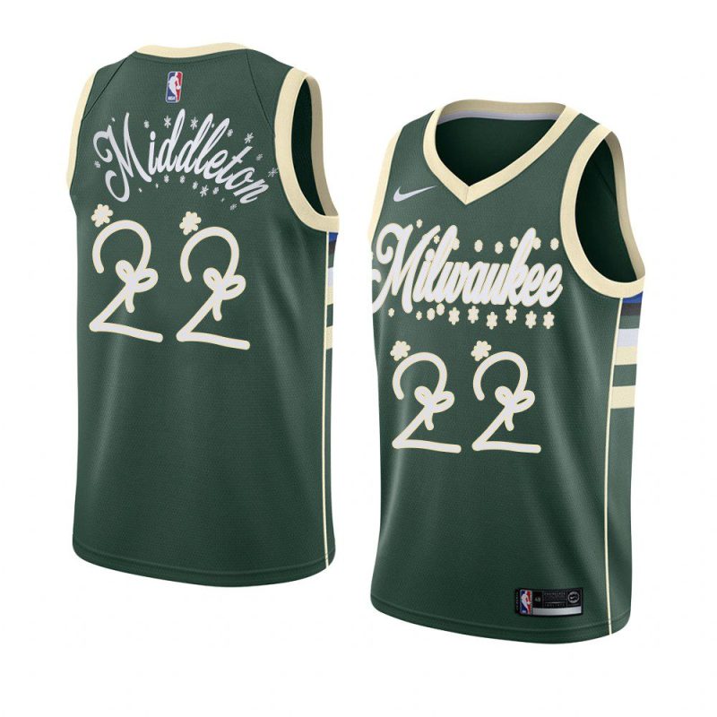 khris middleton jersey santa clause green christmas 2020