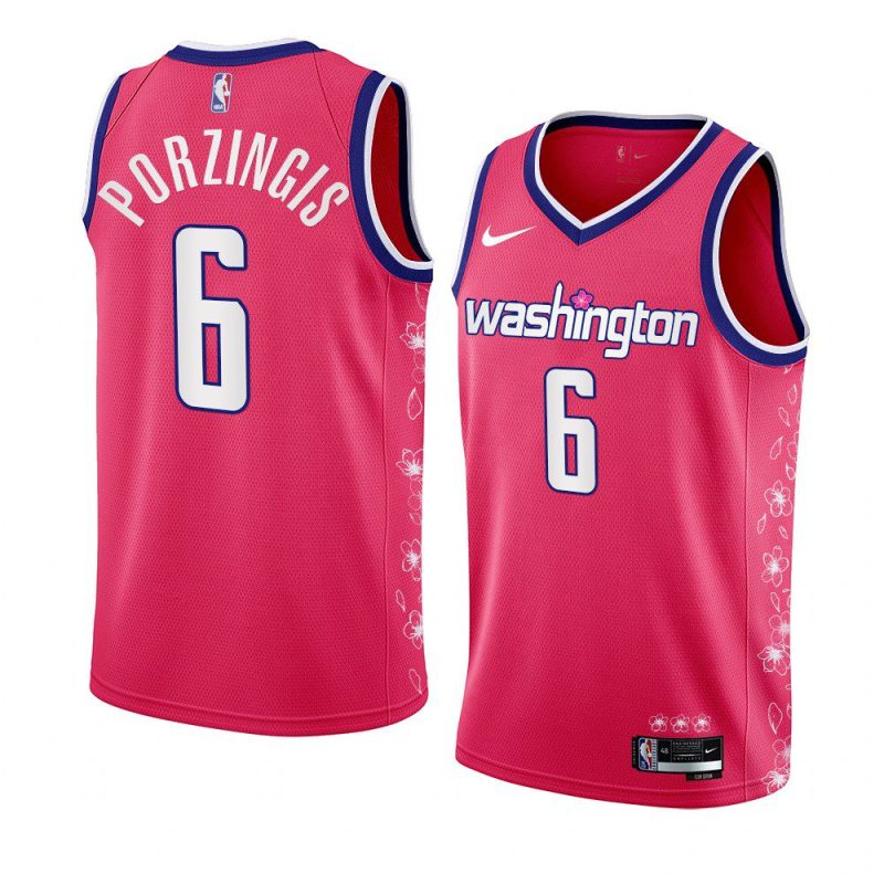 kristaps porzingis pink cherry blossom city jersey