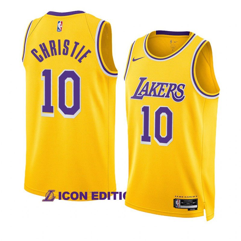 lakers max christie gold 2022 23icon edition swingman jersey