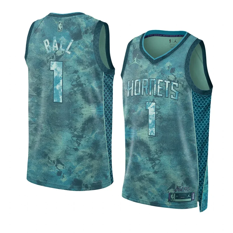 lamelo ball hornets 2023 select series camojersey teal