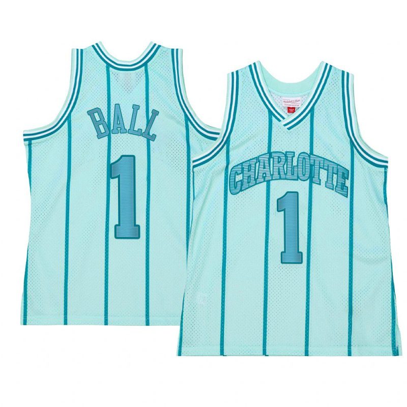 lamelo ball jersey space knit teal hardwood classics