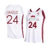 latvia basketball 2023 fiba world cup andrejs grazulis white home jersey