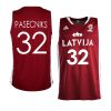 latvia basketball 2023 fiba world cup anzejs pasecniks red away jersey