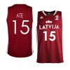 latvia basketball 2023 fiba world cup artis ate red away jersey