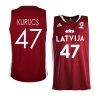 latvia basketball 2023 fiba world cup arturs kurucs red away jersey