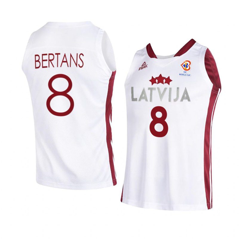 latvia basketball 2023 fiba world cup davis bertans white home jersey