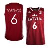 latvia basketball 2023 fiba world cup kristaps porzingis red away jersey