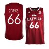 latvia basketball 2023 fiba world cup kristers zoriks red away jersey