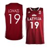 latvia basketball 2023 fiba world cup rihards lomazs red away jersey