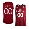 latvia basketball 2023 fiba world cup rodions kurucs red away jersey