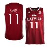 latvia basketball 2023 fiba world cup rolands smits red away jersey