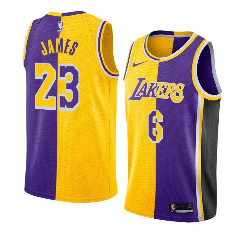lebron james special split edition jersey gold purple