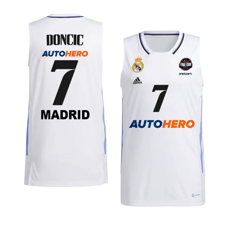 luka doncic real madrid 11th euroleague champions home shirtjersey white