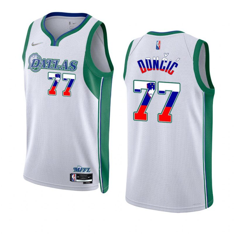 luka doncic white slovenia flag edition jersey