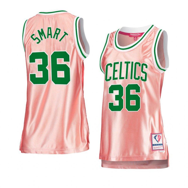 marcus smart women 75th anniversary jersey rose gold pink