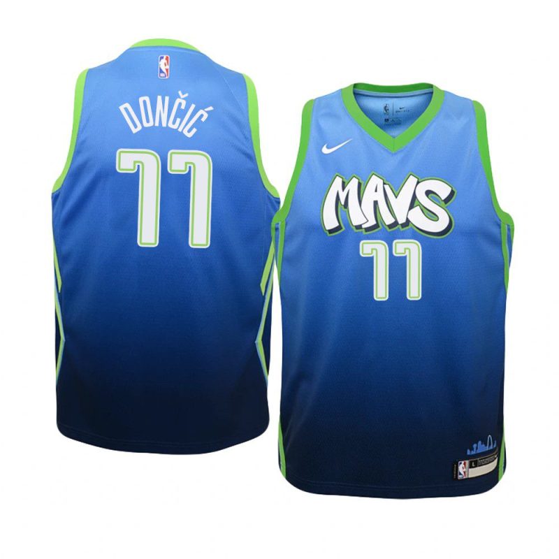 mavericks luka doncic city jersey youth blue 2019 20