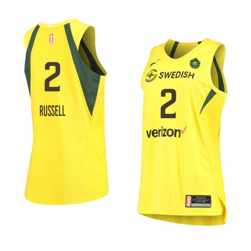 mercedes russell women's jersey authentic yellow 2021