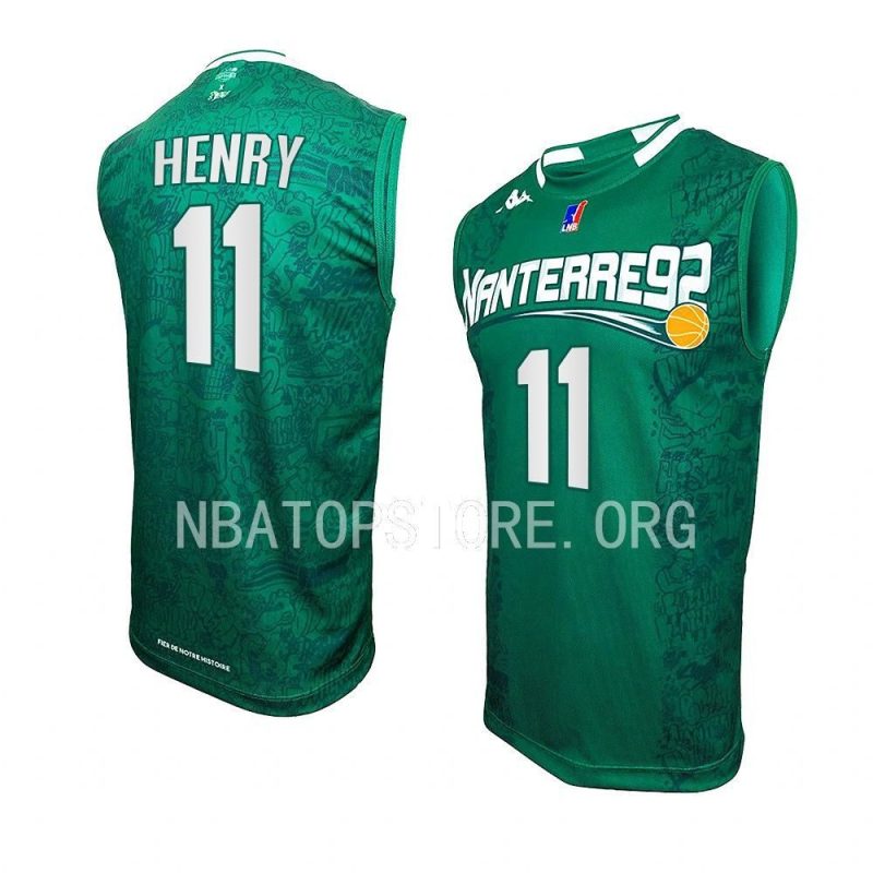 metro 92 aaron henry green basketball jersey