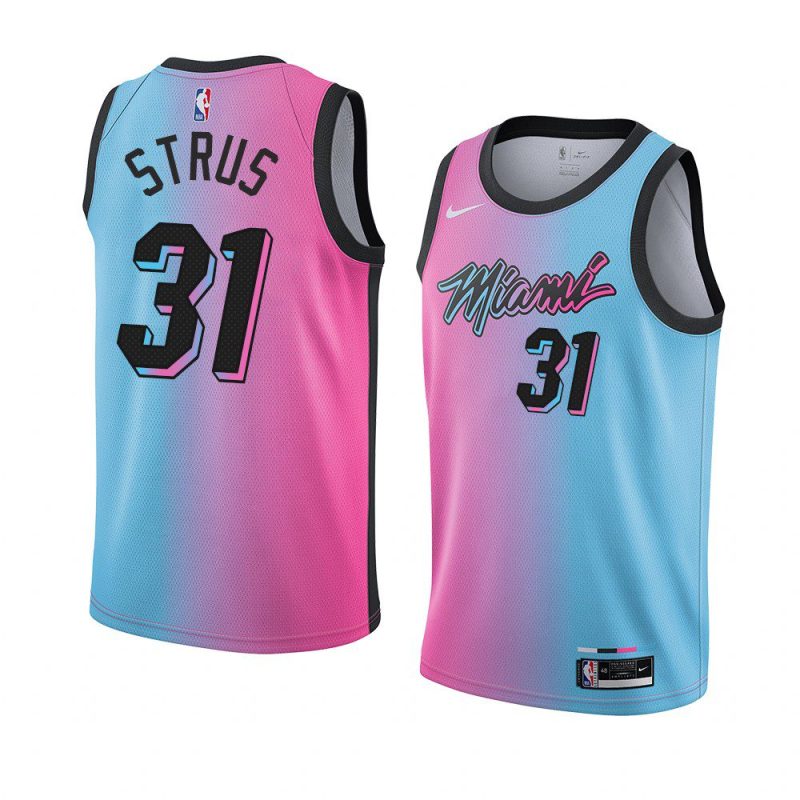 miami heat max strus blue pink rainbow city jersey