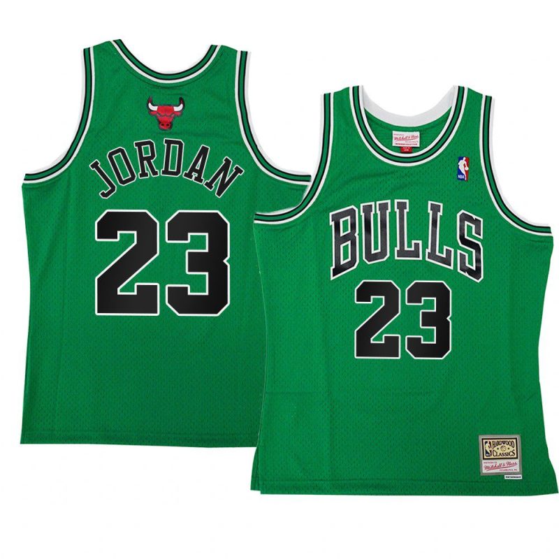 michael jordan jersey st patricks day green hwc swingman