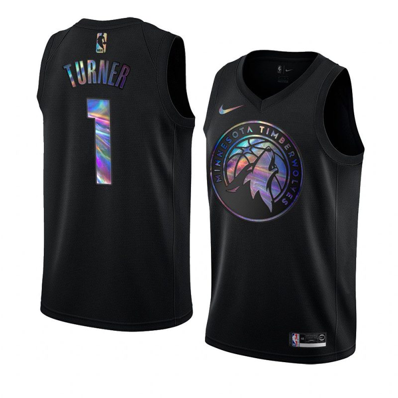 minnesota timberwolves anthony edwards black iridescent holographic jersey