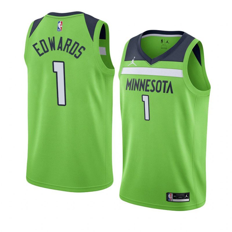 minnesota timberwolves anthony edwards green statement jersey