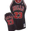 mitchell & ness michael jordan chicago bulls authentic throwback black jersey