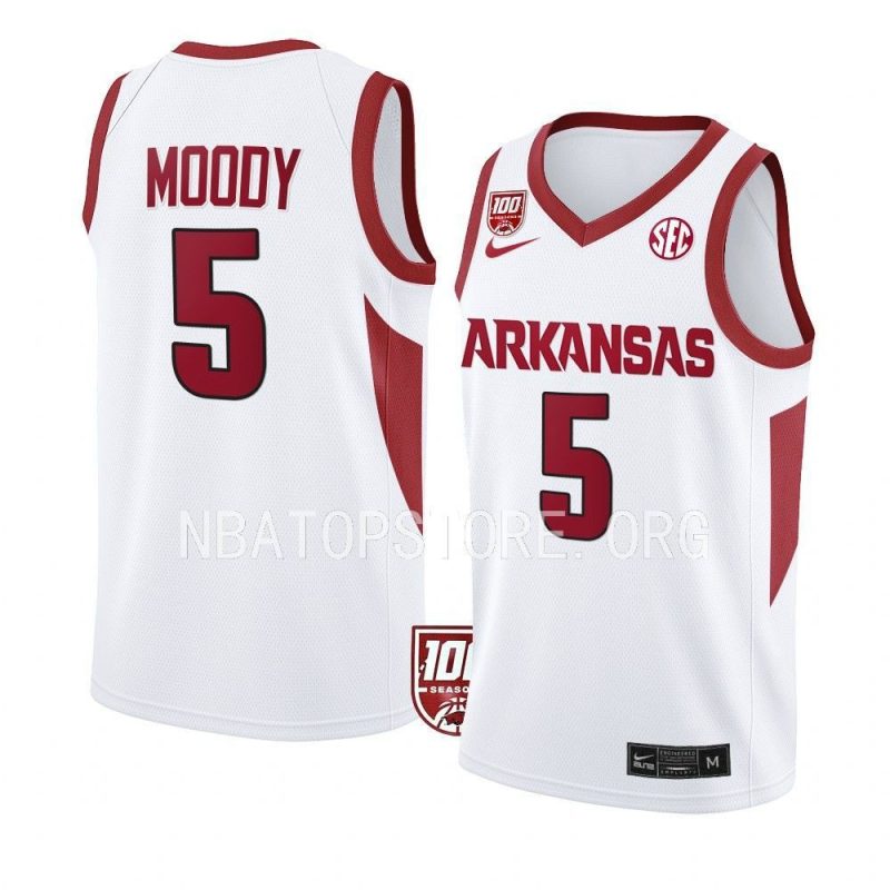 moses moody college basketball jersey 100 season white