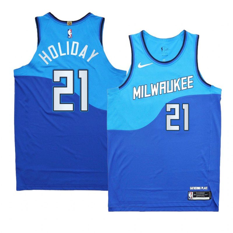 new uniform jrue holiday jersey authentic city edition blue