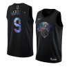 new york knicks rj barrett black iridescent holographic jersey