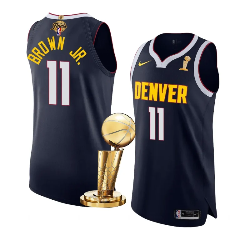nuggets bruce brown jr. 2023 nba finals champions navyauthentic jersey