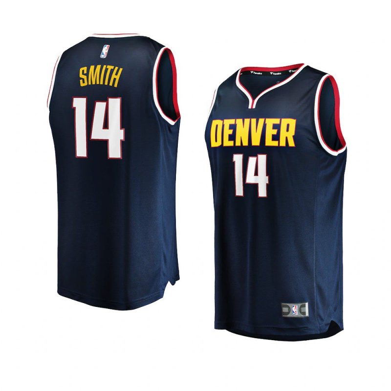 nuggets ish smith navy fast break replica icon edition jersey