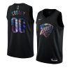 oklahoma city thunder custom black iridescent holographic jersey