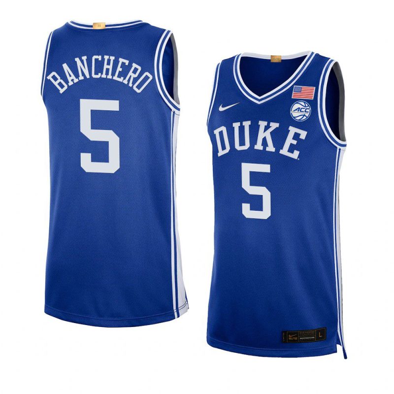 paolo banchero authentic jersey college basketball royal 2021 22