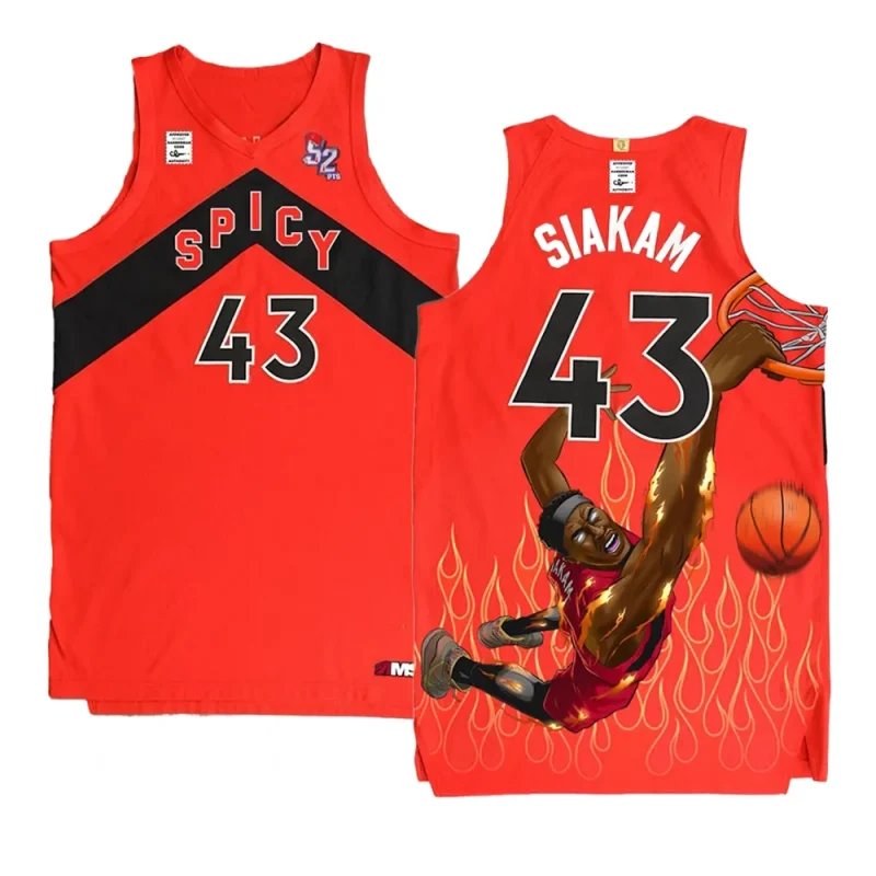 pascal siakam raptors 52 points redjersey red