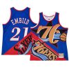 philadelphia 76ers joel embiid blue red big face 5.0 mentank top