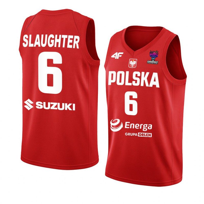 poland fiba eurobasket 2022 a.j. slaughter red away jersey