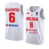 poland fiba eurobasket 2022 a.j. slaughter white home jersey