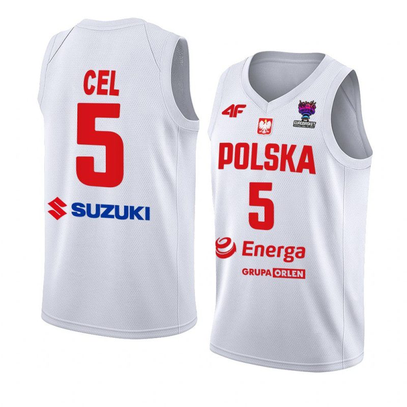 poland fiba eurobasket 2022 aaron cel white home jersey