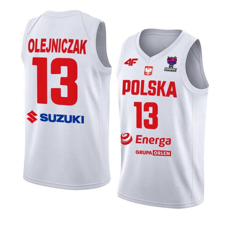 poland fiba eurobasket 2022 dominik olejniczak white home jersey