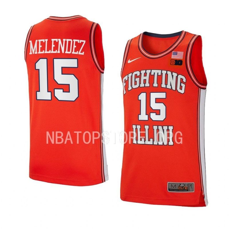 rj melendez jersey retro basketball orange 2022 23