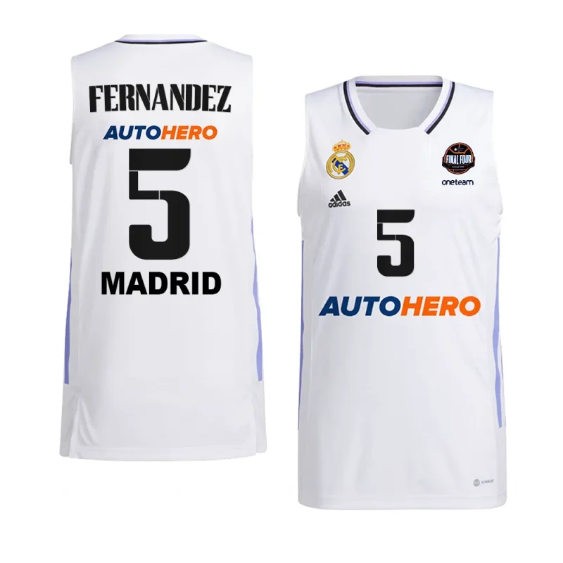 rudy fernandez real madrid 11th euroleague champions home shirtjersey white