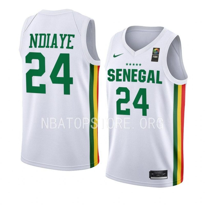 senegal fiba basketball world cup mbaye ndiaye white home jersey